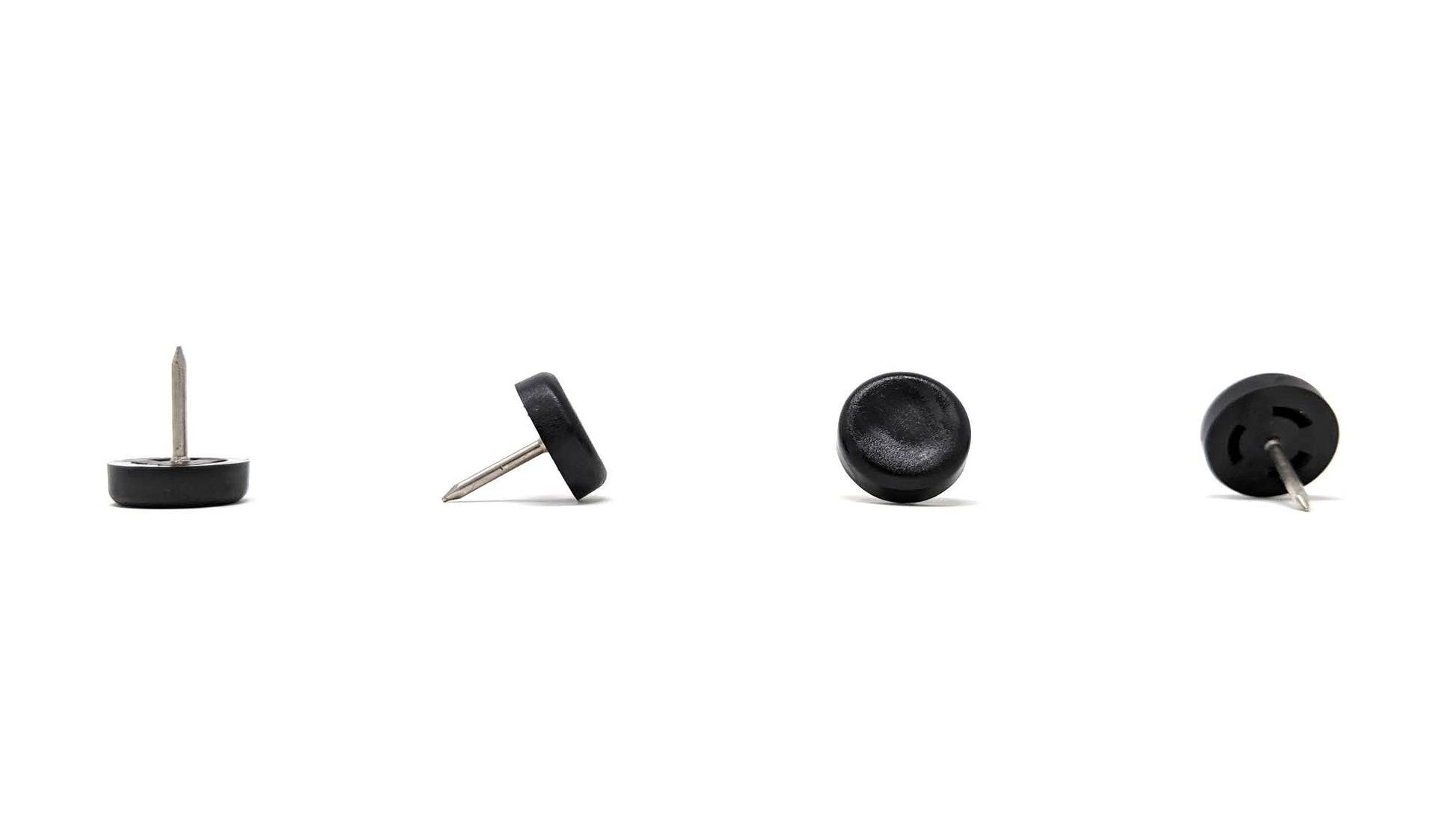 18mm Black Plastic Nail On Gliders - Made in Germany - Keay Vital Parts