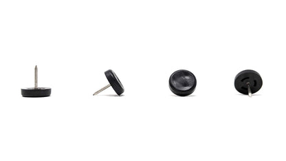 20mm Black Plastic Nail On Gliders - Made in Germany - Keay Vital Parts
