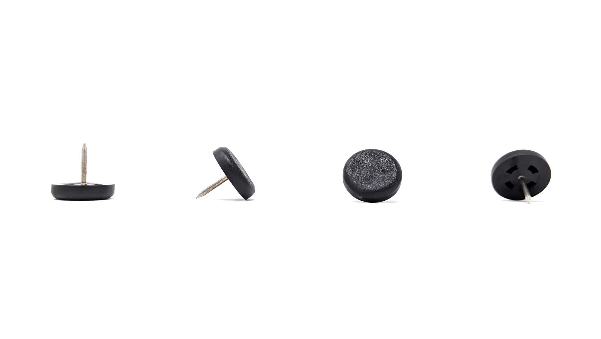 22mm Black Plastic Nail On Gliders - Made in Germany - Keay Vital Parts