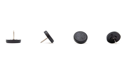 25mm Black Nylon Nail On Gliders - Made in Germany - Keay Vital Parts