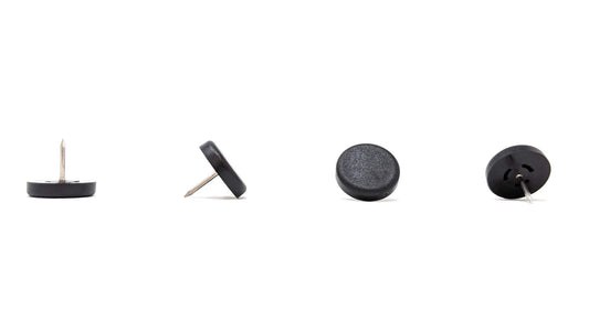 25mm Black Nylon Nail On Gliders - Made in Germany - Keay Vital Parts