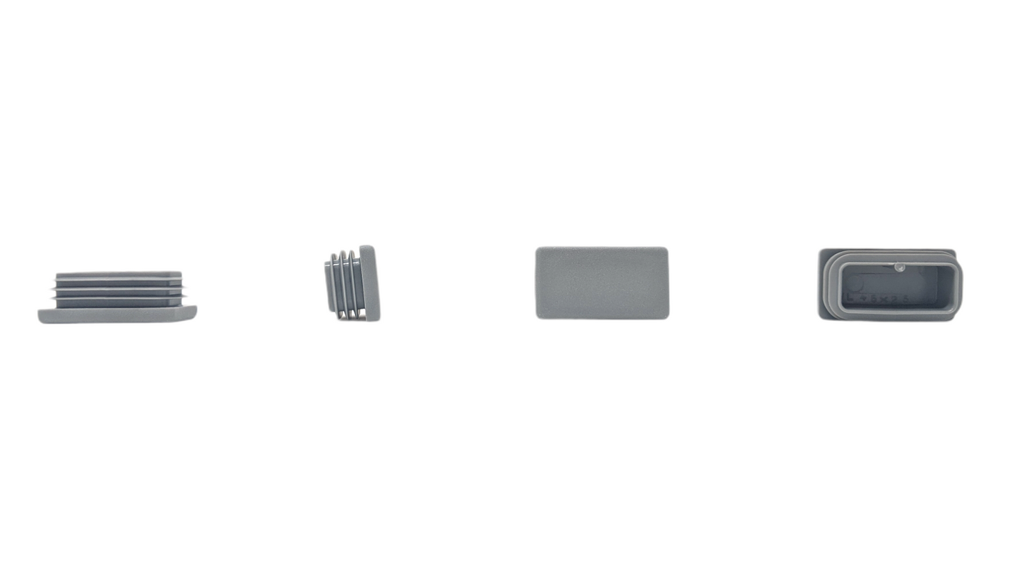 Rectangular Tube Inserts 45mm x 25mm Grey | Made in Germany | Keay Vital Parts - Keay Vital Parts