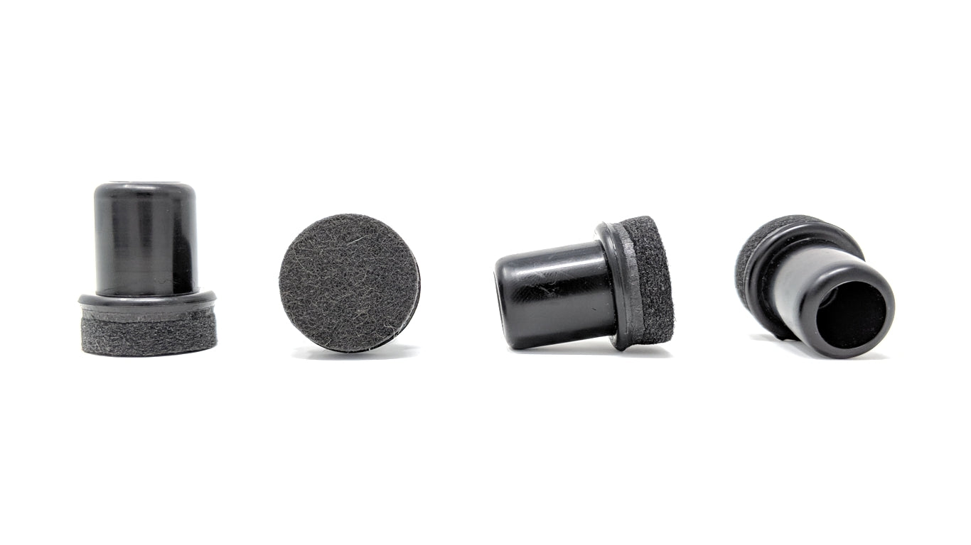 Tube Inserts with felt pads designed for furniture with vertical round tubular legs. Floor protection for wood, laminate, vinyl, smooth tile, stone and similar surfaces. Ideal for Restaurants chairs, School Chairs, Contract Furniture, Furniture design, contemporary furniture and domestic furniture 
