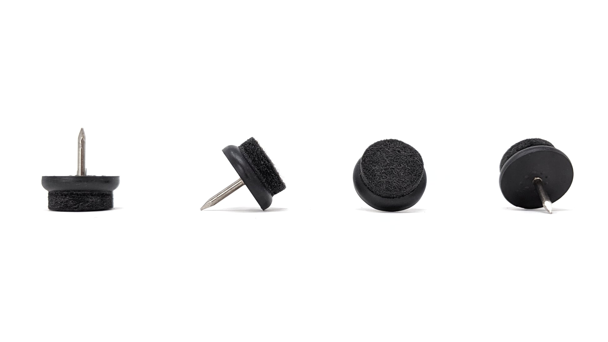 21mm Nail in Stiffened Wool Felt Glides / Black - Made in Germany - Keay Vital Parts