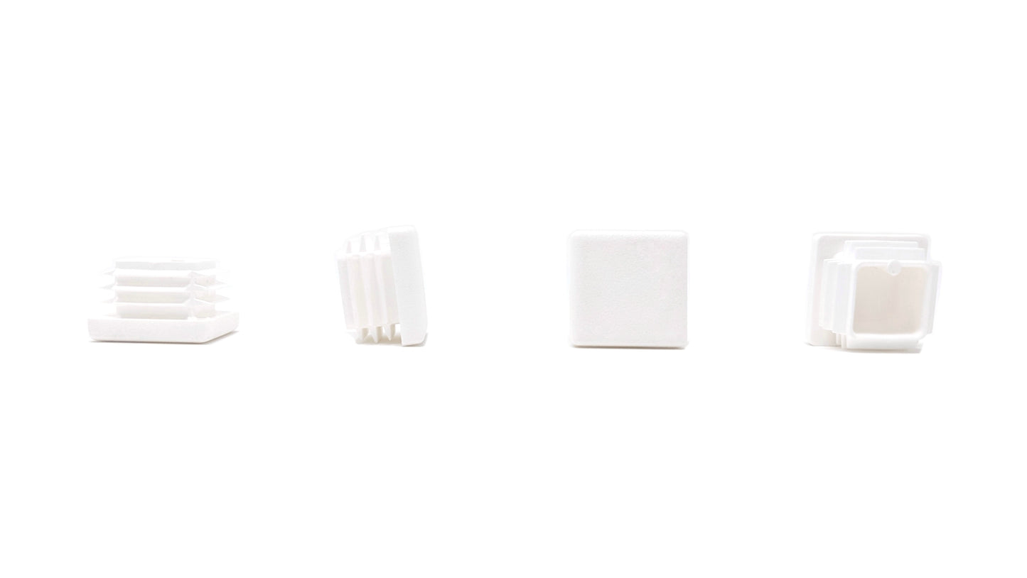 Square Tube Inserts 25mm x 25mm White | Made in Germany | Keay Vital Parts - Keay Vital Parts
