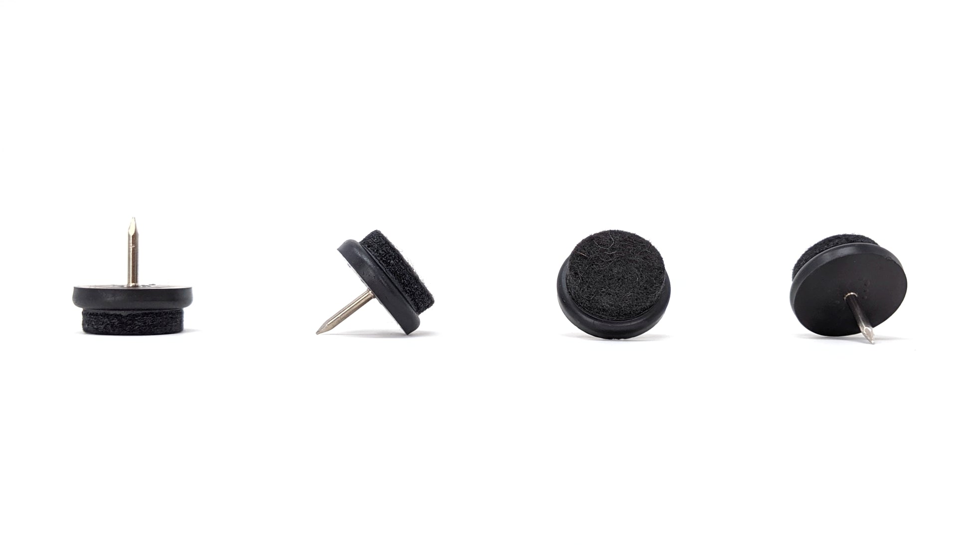 24mm Nail in Stiffened Wool Felt Glides / Black - Made in Germany - Keay Vital Parts