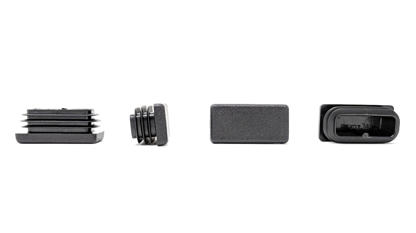 Rectangular Tube Inserts 40mm x 20mm Black | Made in Germany | Keay Vital Parts - Keay Vital Parts