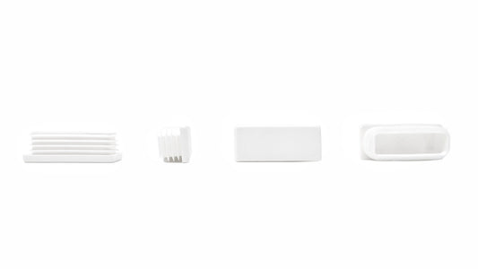 Rectangular Tube Inserts 60mm x 25mm White | Made in Germany | Keay Vital Parts - Keay Vital Parts