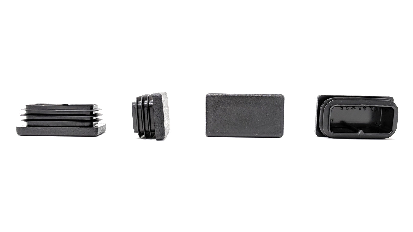 Rectangular Tube Inserts 45mm x 25mm Black | Made in Germany | Keay Vital Parts - Keay Vital Parts