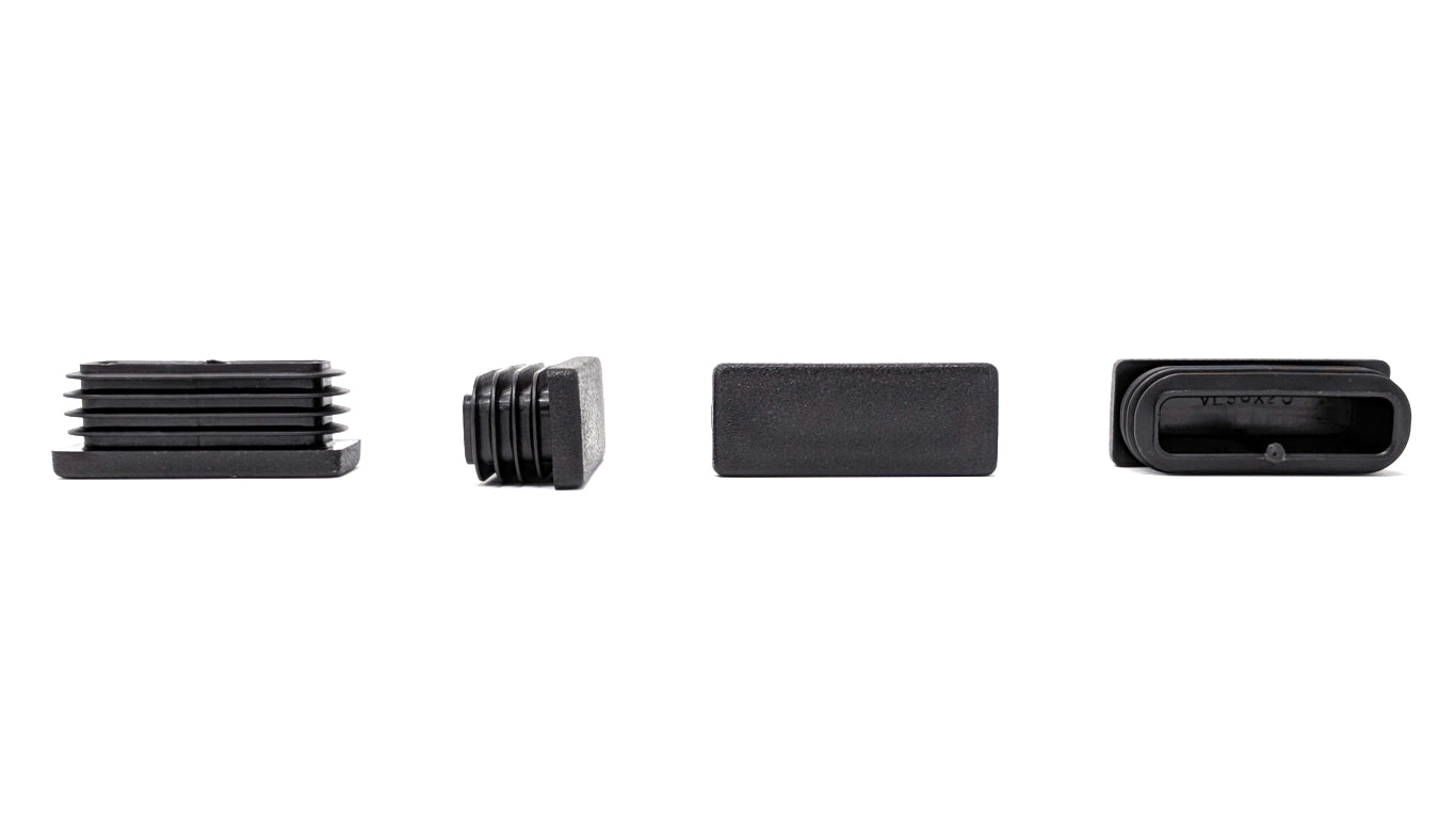 Rectangular Tube Inserts 50mm x 20mm Black | Made in Germany | Keay Vital Parts - Keay Vital Parts
