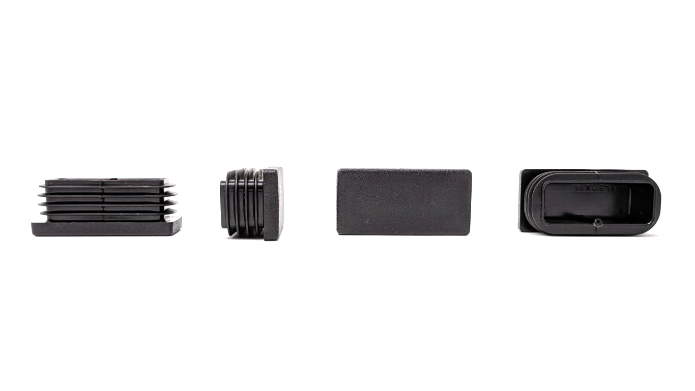 Rectangular Tube Inserts 50mm x 25mm Black | Made in Germany | Keay Vital Parts - Keay Vital Parts