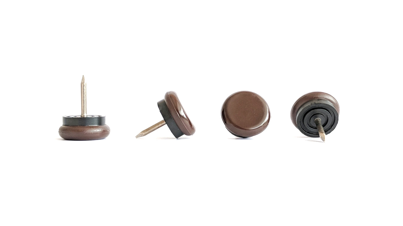 20mm Nylon Furniture Gliders Nail in Brown  - Made in Germany - Keay Vital Parts
