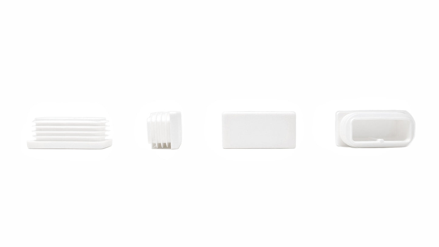 Rectangular Tube Inserts 50mm x 25mm White | Made in Germany | Keay Vital Parts - Keay Vital Parts