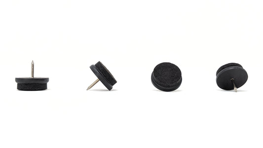 27mm Nail in Stiffened Wool Felt Glides / Black - Made in Germany - Keay Vital Parts