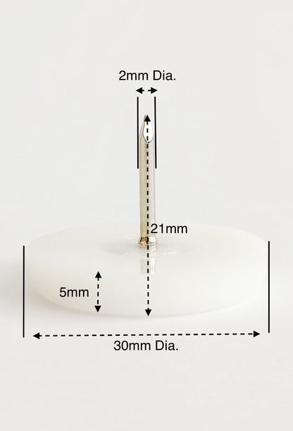 30mm White Nylon Nail On Gliders - Made in Germany - Keay Vital Parts