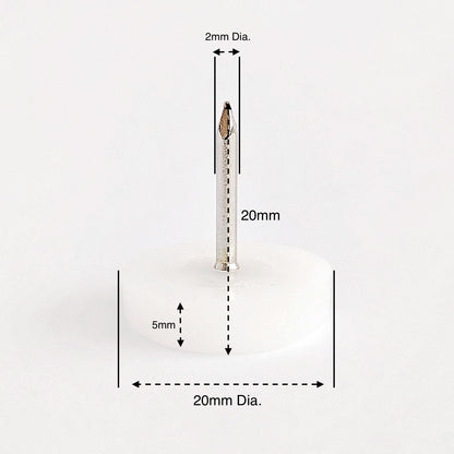 20mm White Plastic Nail On Gliders - Made in Germany - Keay Vital Parts