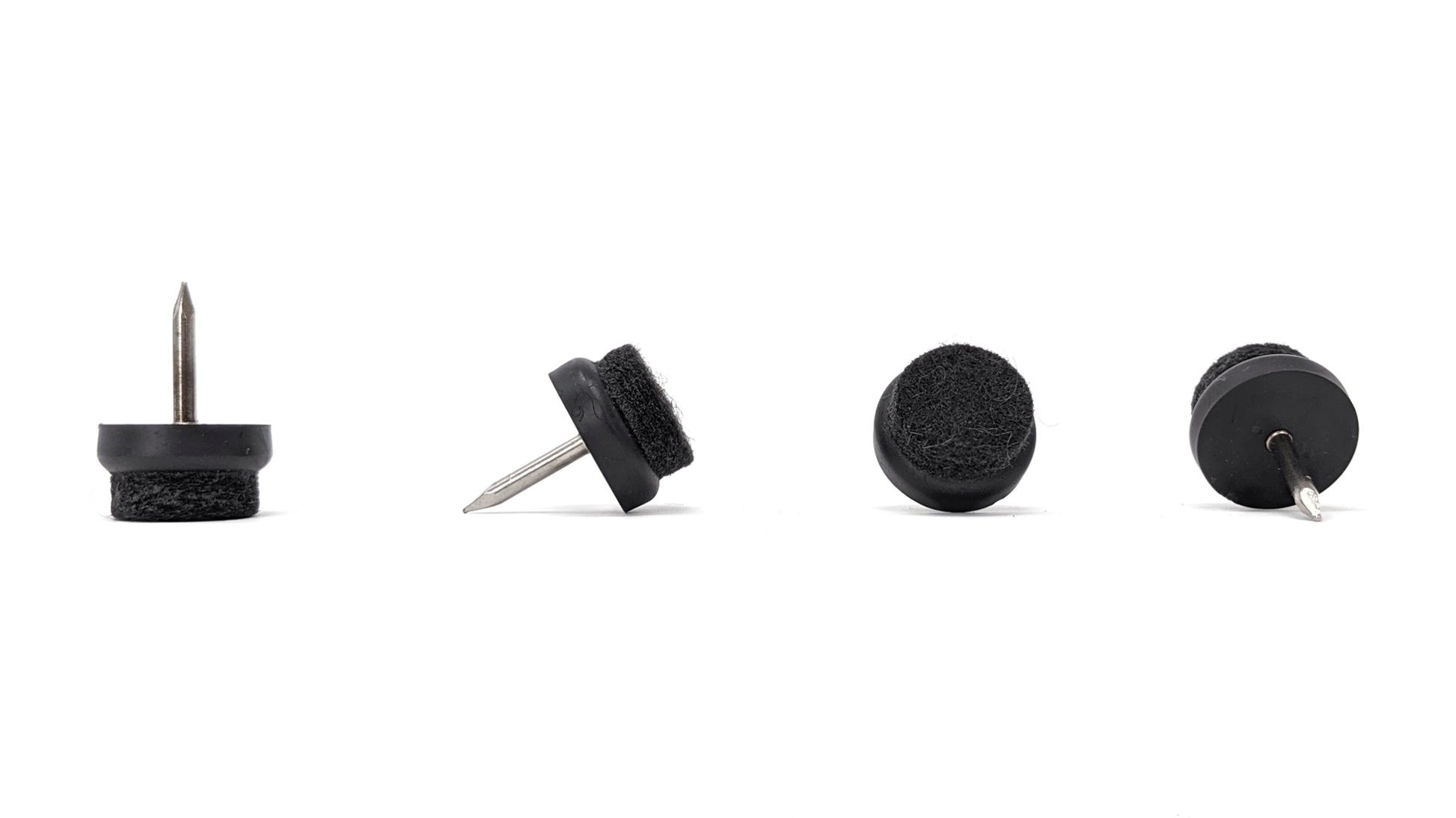 17mm Nail in Stiffened Wool Felt Glides / Black  - Made in Germany - Keay Vital Parts