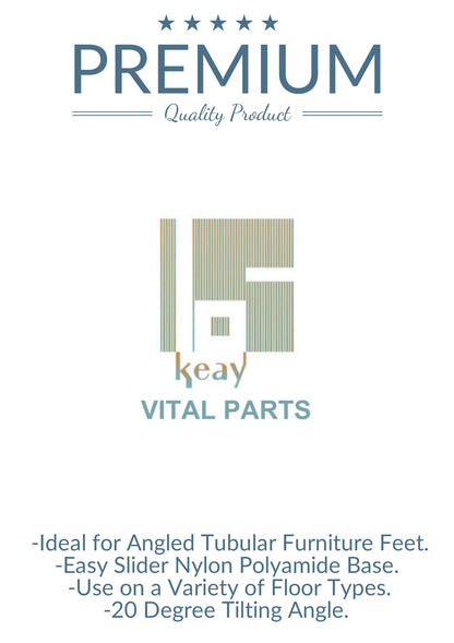 Metal Chair Leg Inserts Nylon Gliders (For tubes with 19mm Inside Diameter - Pad Size 27mm) Made in Germany | Keay Vital Parts - Keay Vital Parts