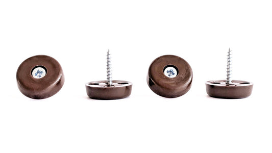 25mm Brown Plastic Screw in Glides - Made in Germany - Keay Vital Parts