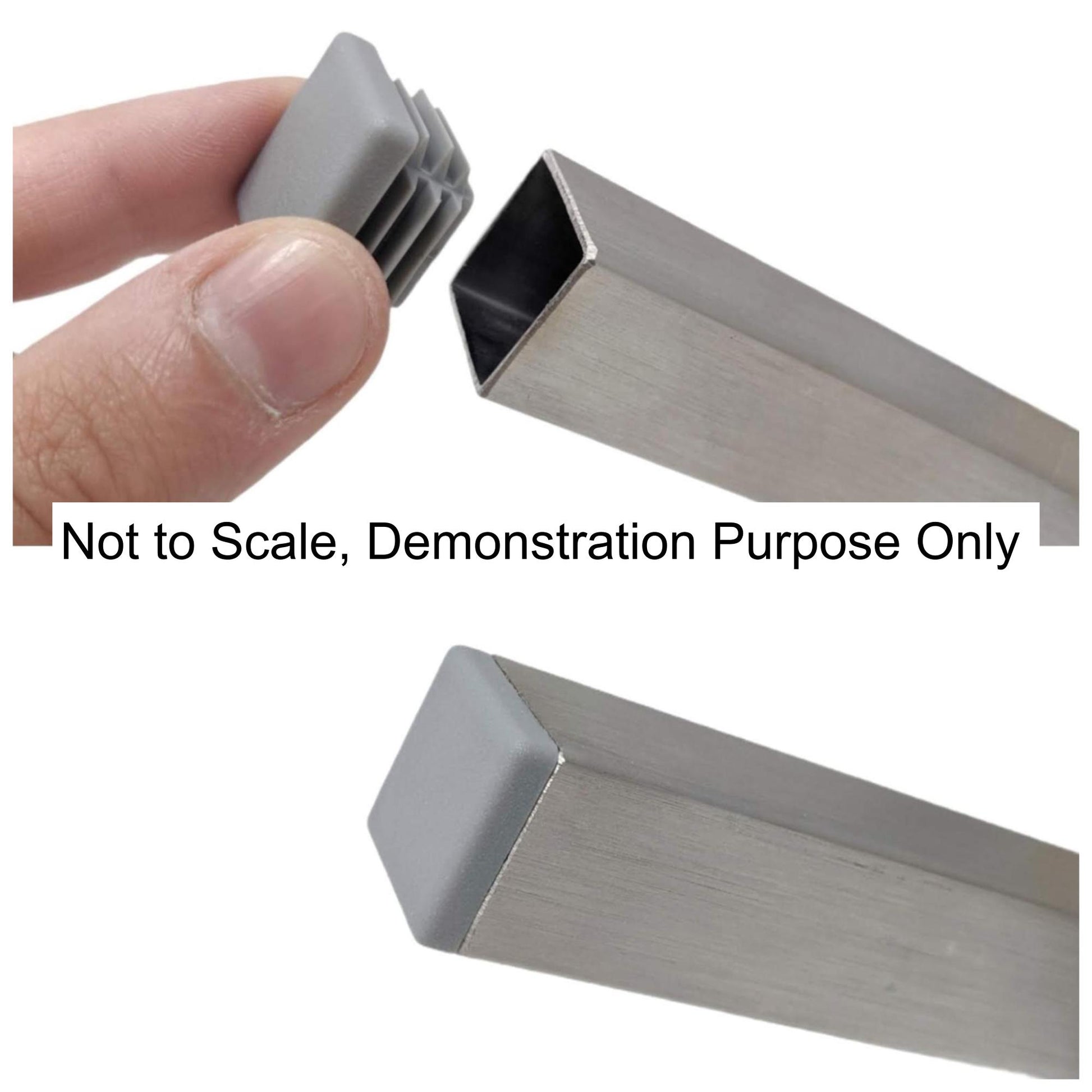 Square Tube Inserts 50mm x 50mm Grey | Made in Germany | Keay Vital Parts - Keay Vital Parts