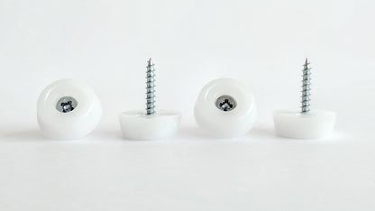 21mm White Plastic Screw in Glides - Made in Germany - Keay Vital Parts