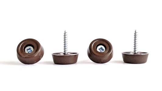 21mm Brown Plastic Screw in Glides - Made in Germany - Keay Vital Parts