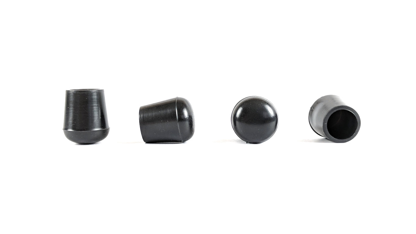 12mm Black Rubber Ferrules with Steel Base Insert - Made in Germany - Keay Vital Parts