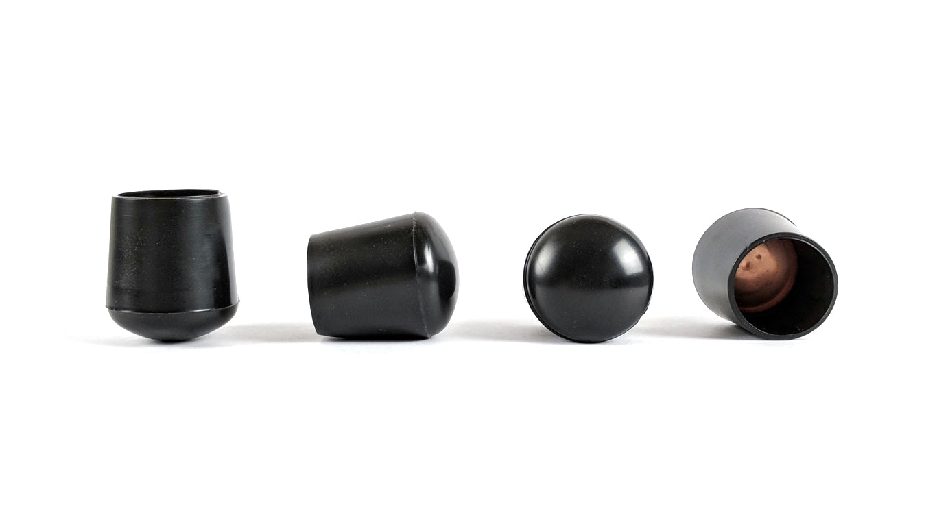 26mm Black Rubber Ferrules with Steel Base Insert - Made in Germany - Keay Vital Parts