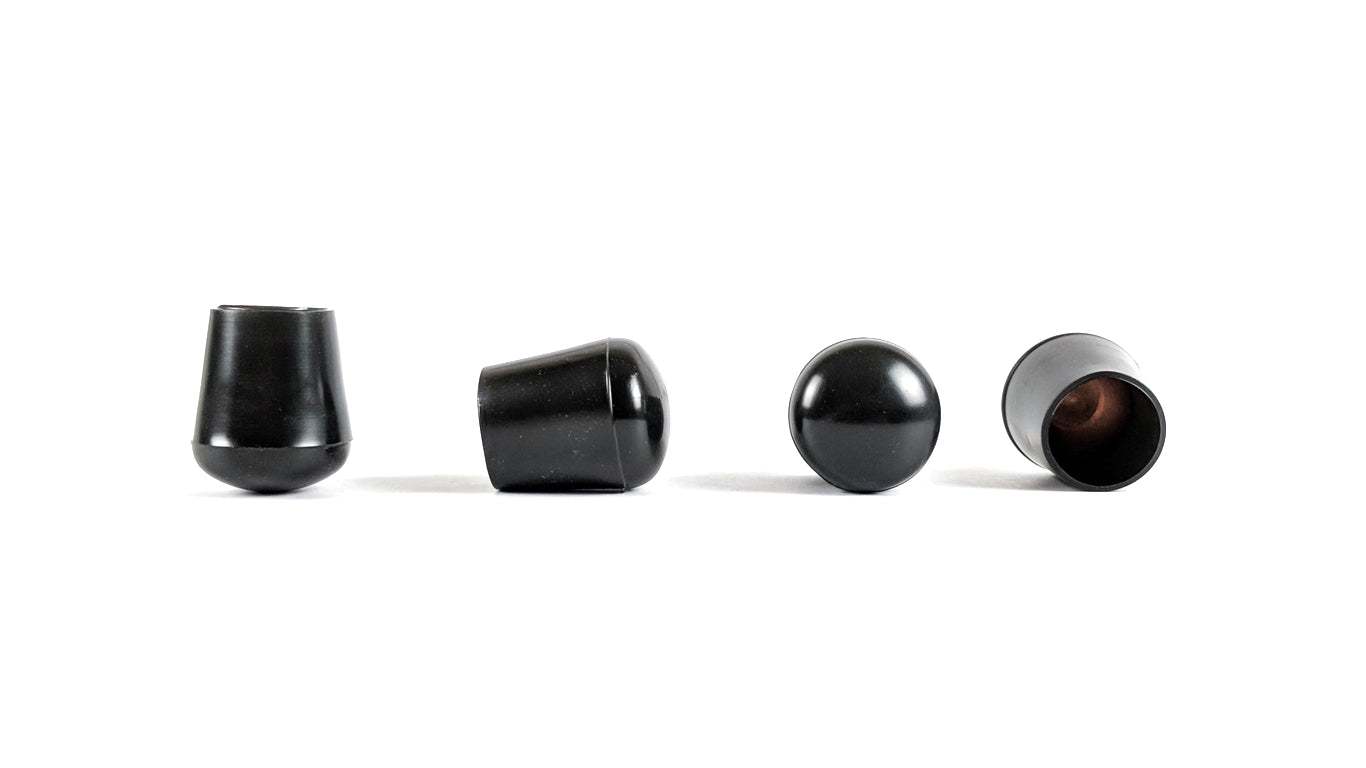 16mm Black Rubber Ferrules with Steel Base Insert - Made in Germany - Keay Vital Parts