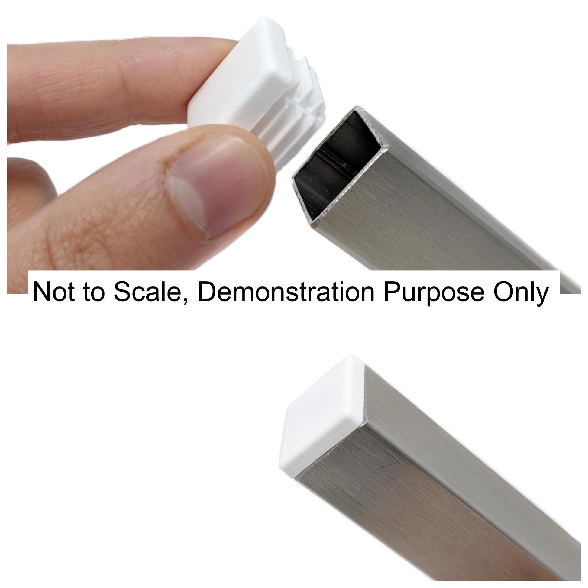 Square Tube Inserts 45mm x 45mm White | Made in Germany | Keay Vital Parts - Keay Vital Parts