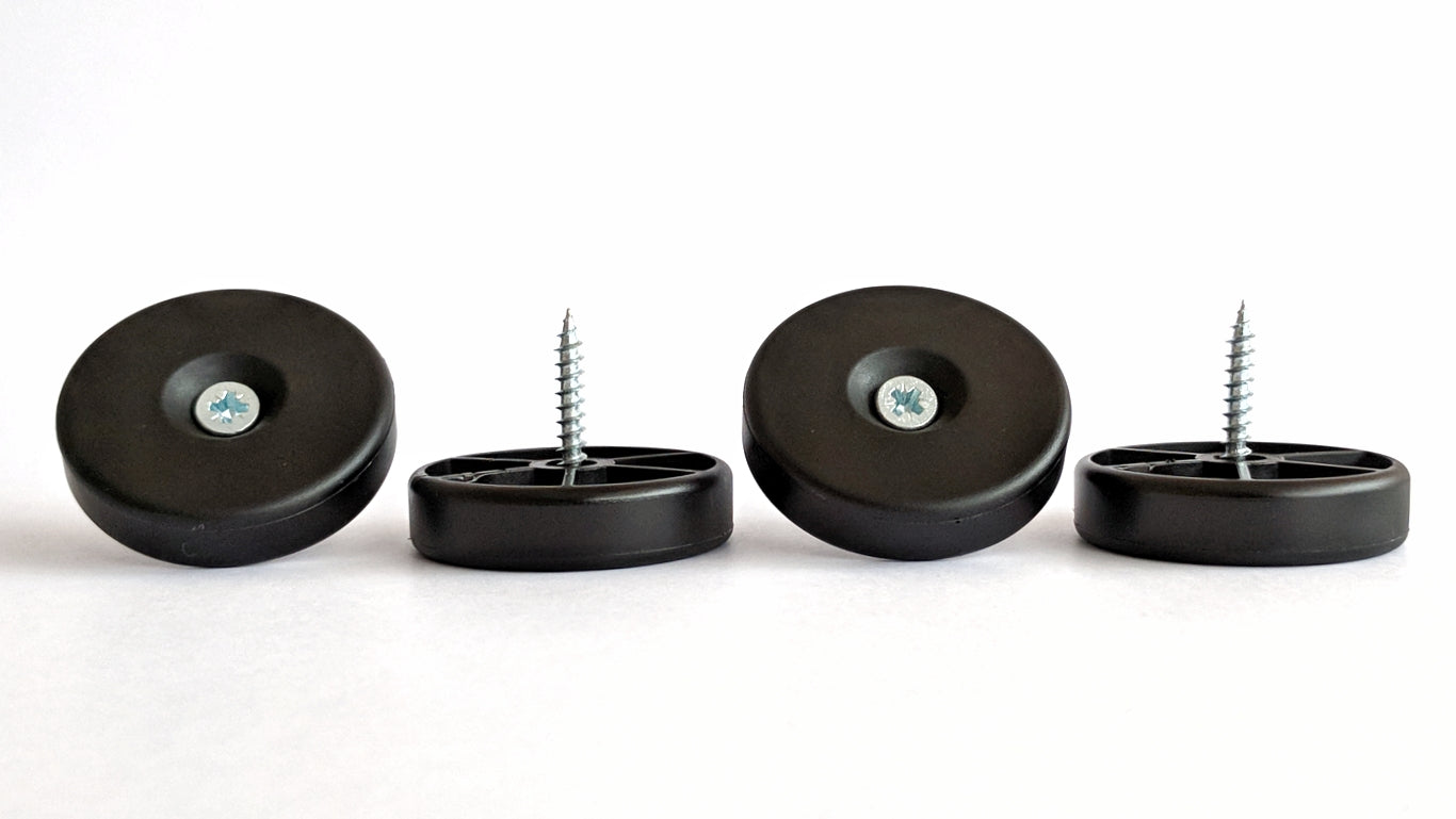 40mm Black Plastic Screw in Glides - Made in Germany - Keay Vital Parts