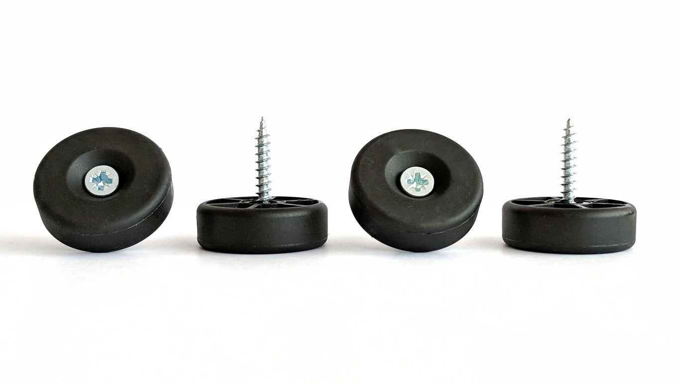 30mm Black Plastic Screw in Glides - Made in Germany - Keay Vital Parts