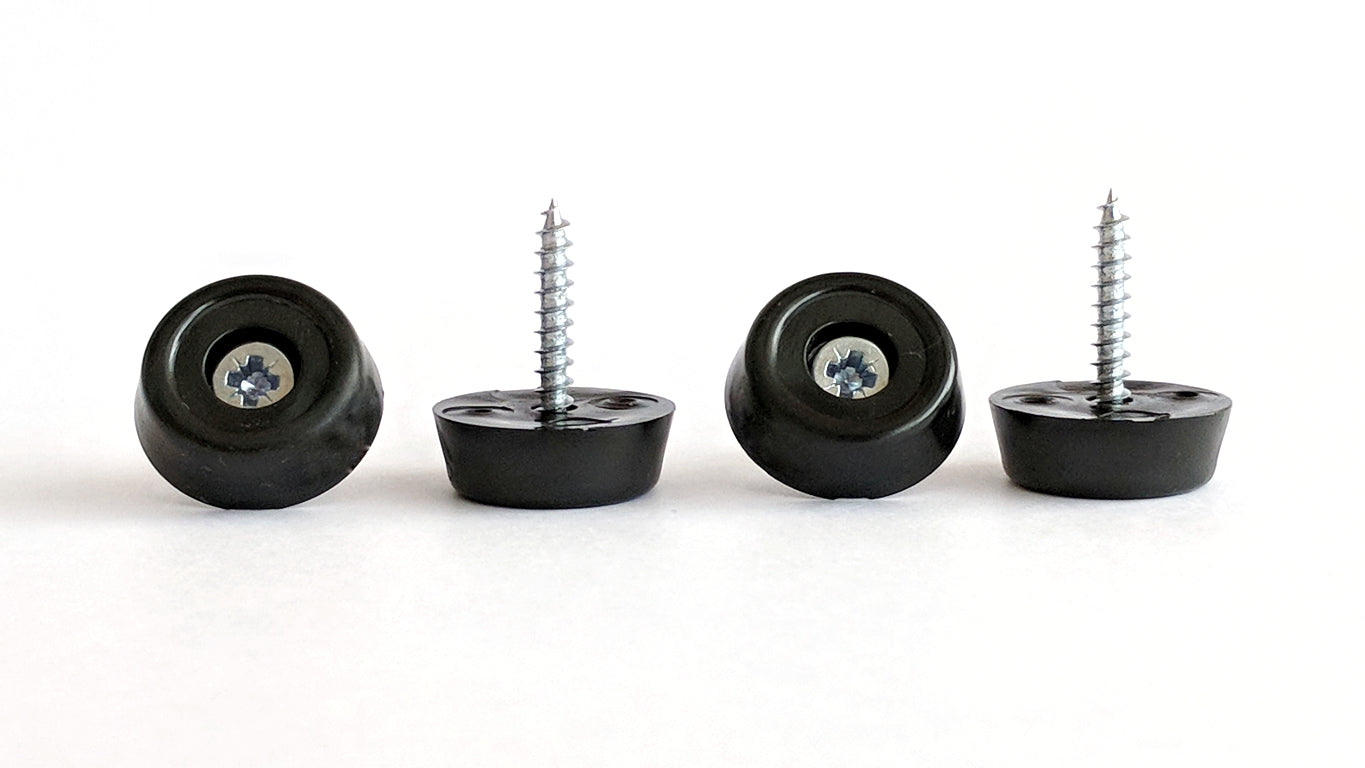 21mm Black Plastic Screw in Glides - Made in Germany - Keay Vital Parts