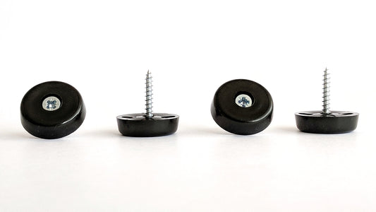 25mm Black Plastic Screw in Glides - Made in Germany - Keay Vital Parts