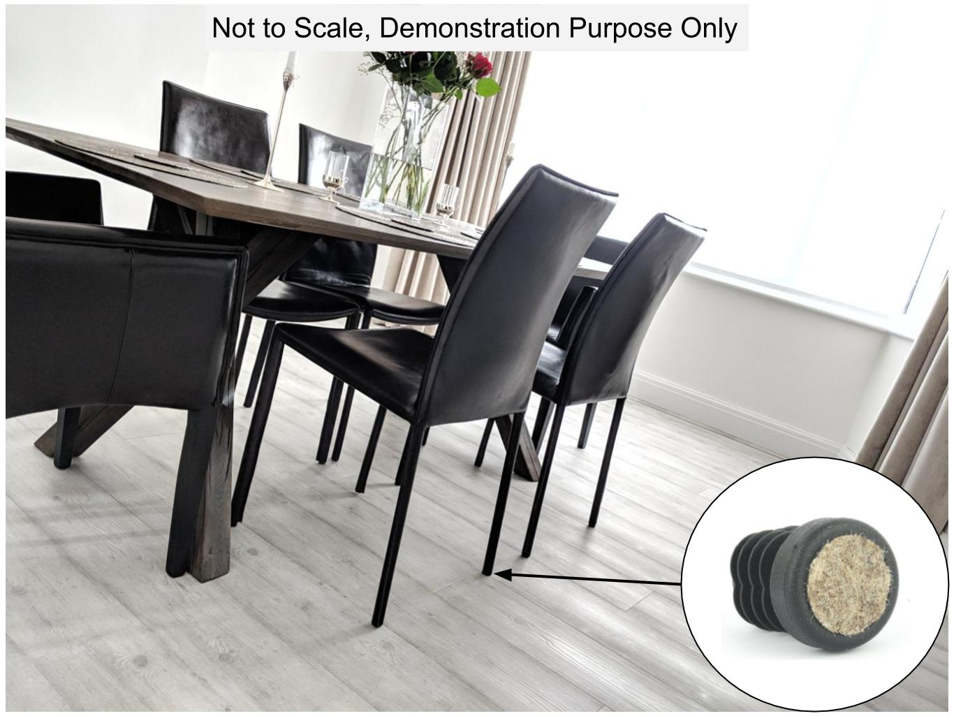 Tube Insert Felt Pads for Metal Chair & Furniture Legs 30mm  | Made in Germany | Keay Vital Parts - Keay Vital Parts