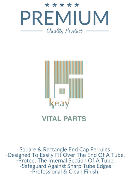 50x50mm Square Plastic Ferrules End Caps for Tubes Pipes Made in Germany - Keay Vital Parts
