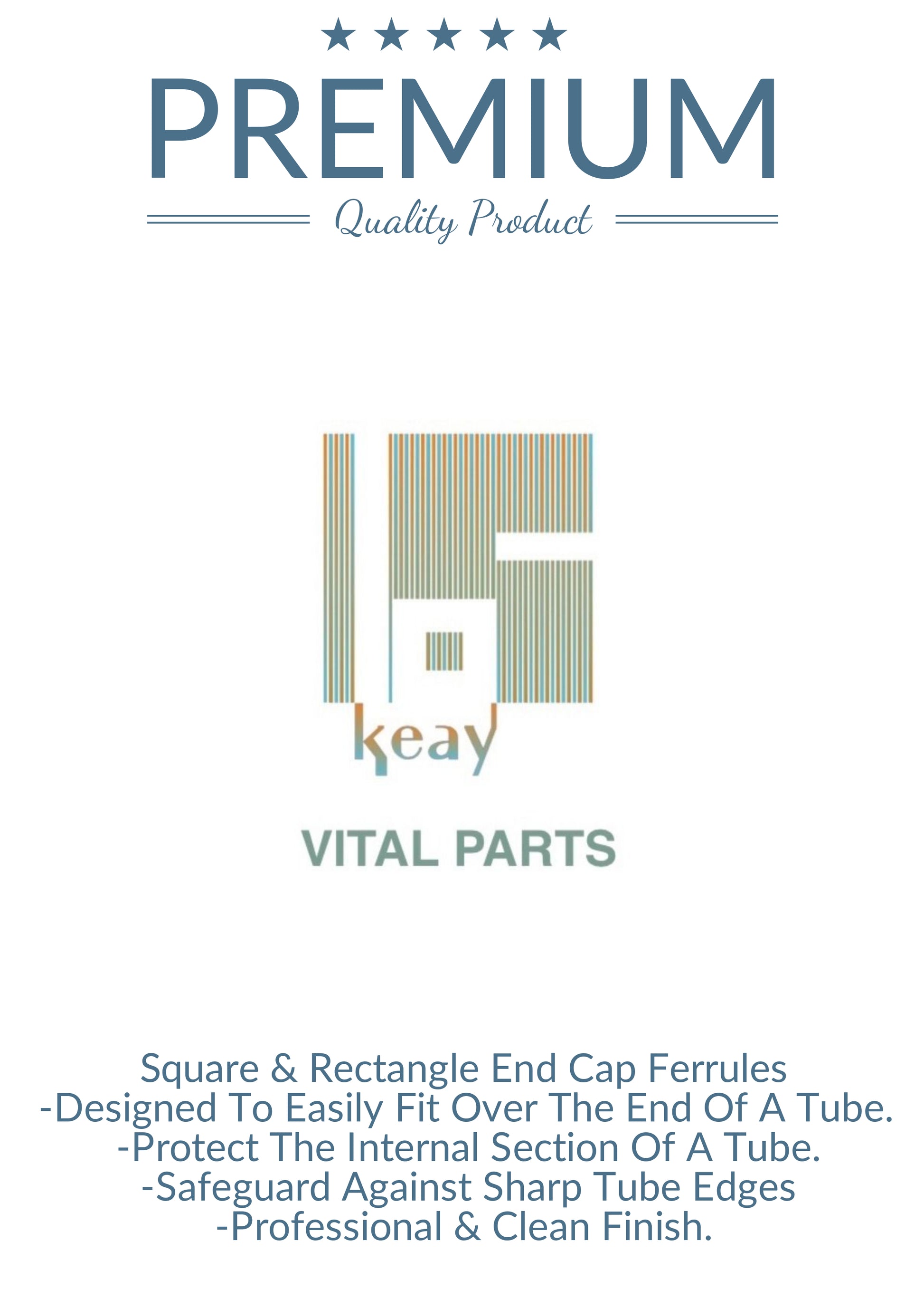 25x25mm Square Plastic Ferrules End Caps for Tubes Pipes Made in Germany - Keay Vital Parts
