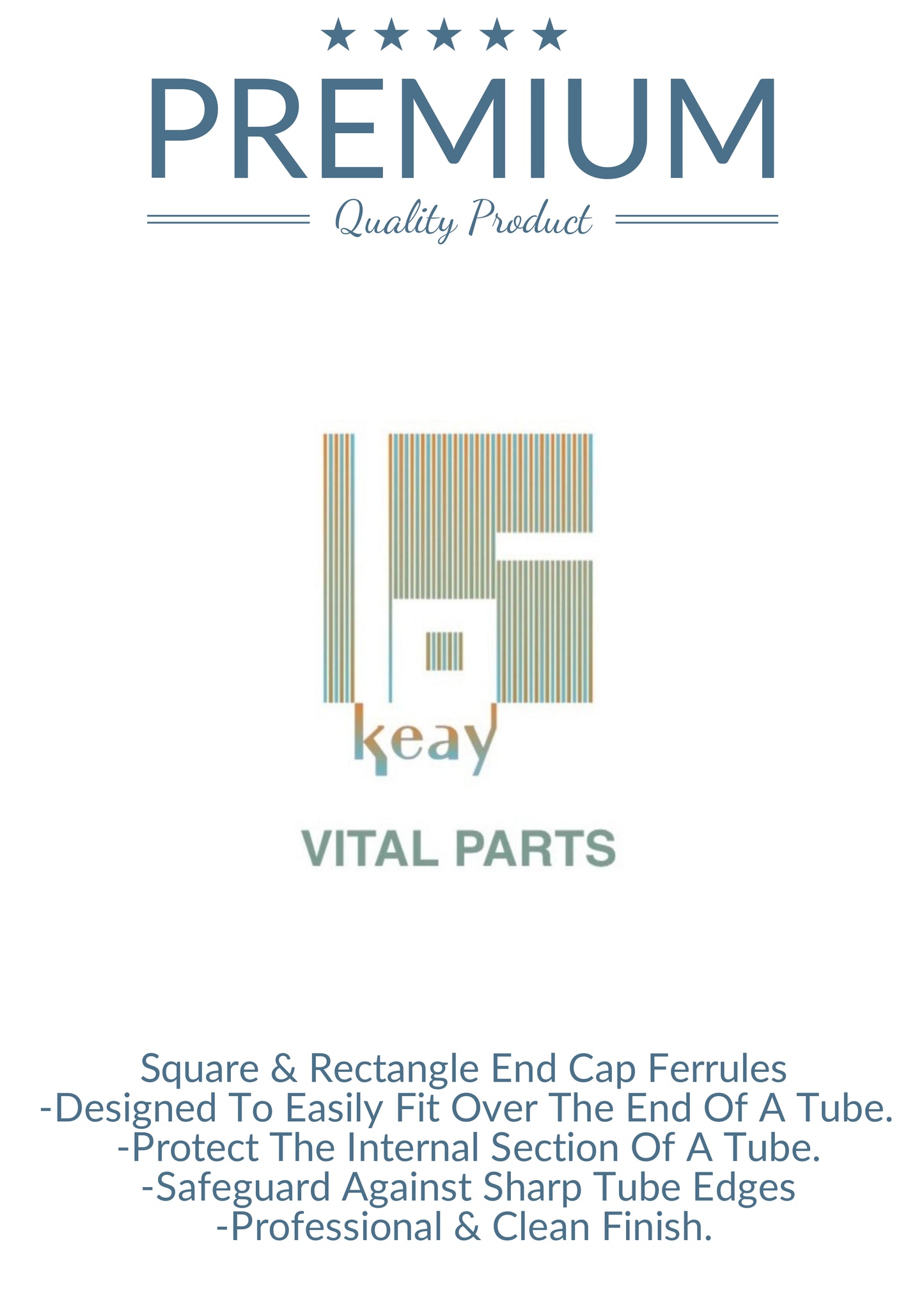 30x30mm Square Plastic Ferrules End Caps for Tubes Pipes Made in Germany - Keay Vital Parts