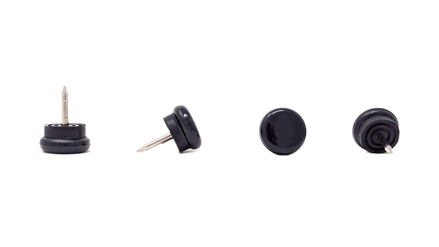 Nail-On Furniture Glides 18mm Black Nylon Base - Made in Germany