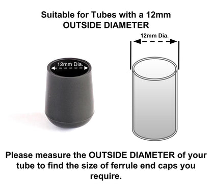 12mm Round Plastic Ferrules End Caps - Made in Germany - Keay Vital Parts
