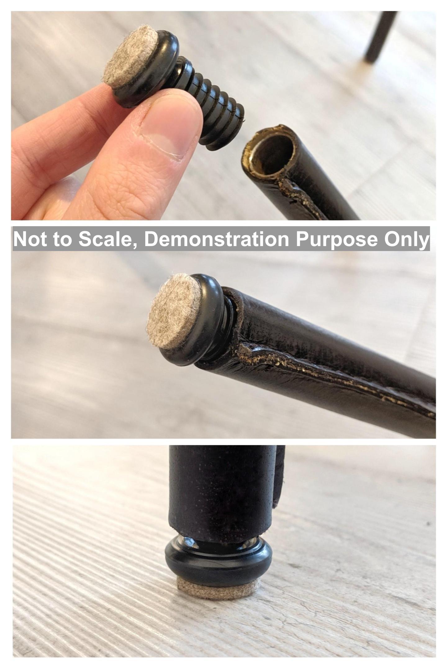 Metal Chair Leg Inserts Felt Gliders (For tubes with 15mm Inside Diameter - Pad Size 27mm) Made in Germany | Keay Vital Parts - Keay Vital Parts