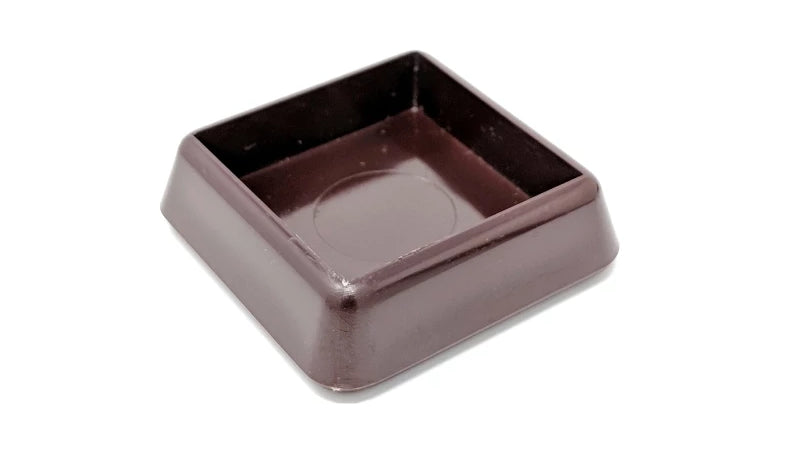30x30mm Brown Square Furniture Leg Cups Floor Carpet Protector - Made in Germany - Keay Vital Parts