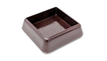 30x30mm Brown Square Furniture Leg Cups Floor Carpet Protector - Made in Germany - Keay Vital Parts