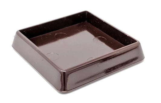 50x50mm Brown Square Furniture Leg Cups Floor Carpet Protector - Made in Germany - Keay Vital Parts