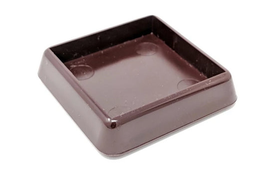 40x40mm Brown Square Furniture Leg Cups Floor Carpet Protector - Made in Germany - Keay Vital Parts