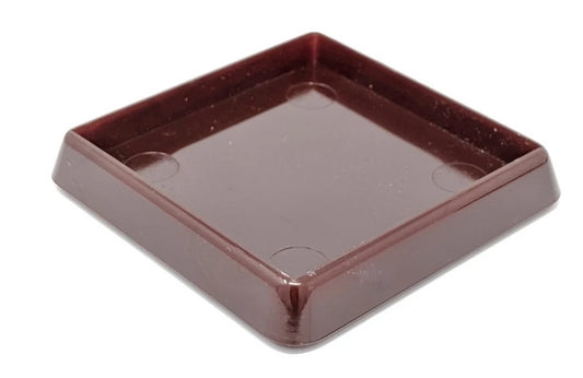 60x60mm Brown Square Furniture Leg Cups Floor Carpet Protector - Made in Germany - Keay Vital Parts
