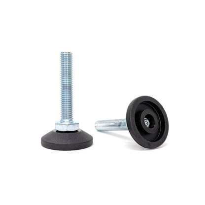 Adjustable Feet, 38mm Dia. Base, M10 50mm Thread, 550kg Static Load Capacity - Made In Germany - Keay Vital Parts