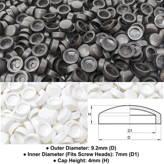 2. Screw Caps (Inner Diameter 7mm, Outer Diameter 9.2mm, Cap height 4mm) - Keay Vital Parts