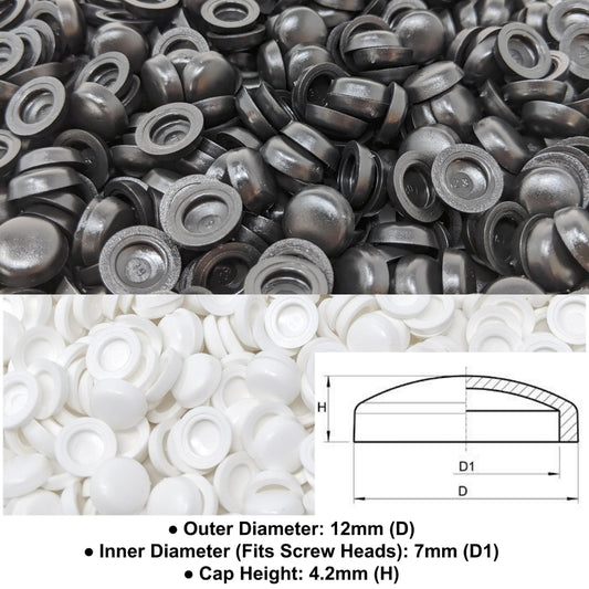 5. Screw Caps (Inner Diameter 7mm, Outer Diameter 12mm, Cap height 4.2mm) - Keay Vital Parts