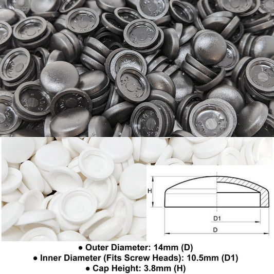 10. Screw Caps (Inner Diameter 10.5mm, Outer Diameter 14mm, Cap height 3.8mm) - Keay Vital Parts